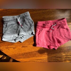 Cat & Jack TWO pairs of SHORTS / Hot Pink & Gray / 18 months